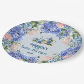 Blue Hydrangea bruids thee party Papieren Bordje (Gekanteld)
