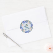 Blue Hydrangea bruids thee party Ronde Sticker (Envelop)
