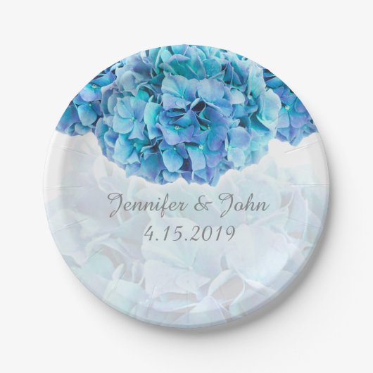 Blue Hydrangea Bruiloft Collectie Papier Bord (Voorkant)