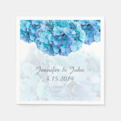 Blue Hydrangea Bruiloft Collectie Servetten (Voorkant)