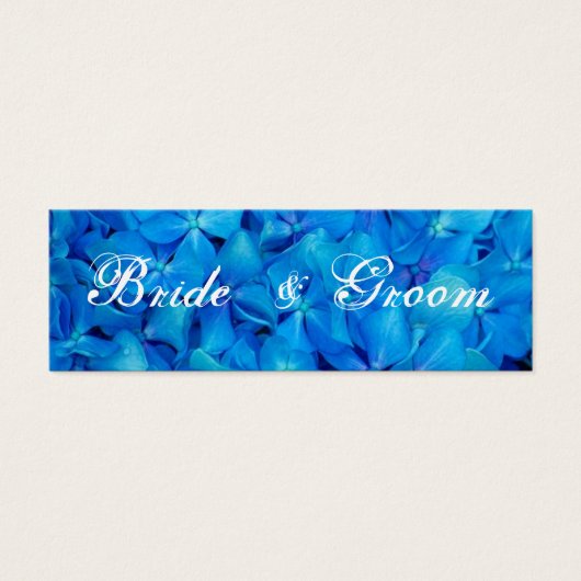 Blue Hydrangea bruiloft dank u label Kaart (Voorkant)