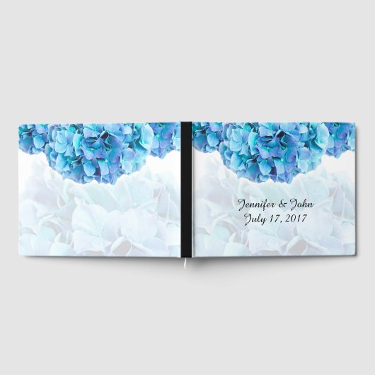 Blue Hydrangea Bruiloft Gastenboek (Volledig)