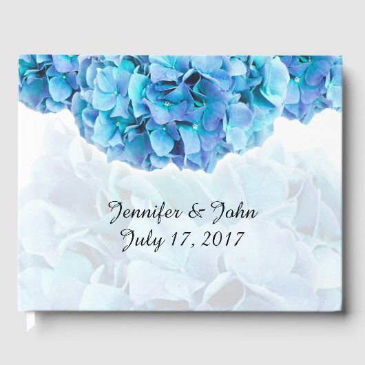 Blue Hydrangea Bruiloft Gastenboek (Voorkant)