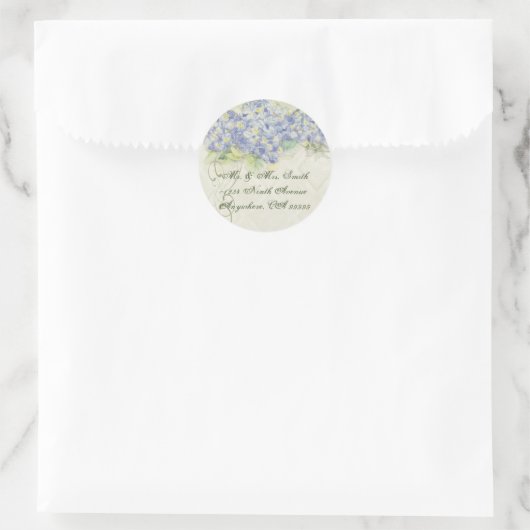 Blue Hydrangea - Bruiloft Seal Stickers (Tas)