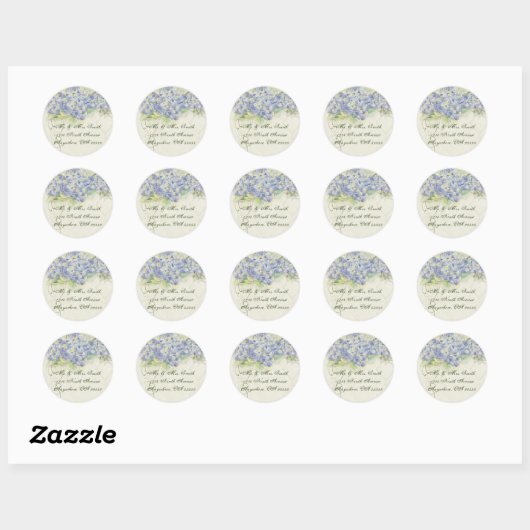  Blue Hydrangea - Bruiloft Seal Stickers (Vel)