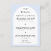 Blue Hydrangea bruiloft uitnodigen Details Kaart (Voorkant)