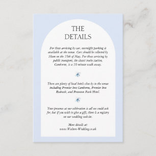 Blue Hydrangea bruiloft uitnodigen Details Kaart