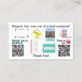 Blue Hydrangea Business Contact Scan QR-codes Visitekaartje (Achterkant)