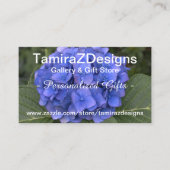 Blue Hydrangea Business Contact Scan QR-codes Visitekaartje (Voorkant)