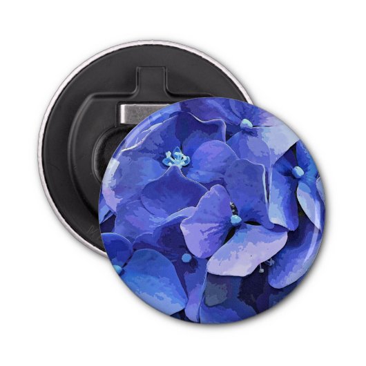 BLUE HYDRANGEA BUTTON FLESOPENER (Voorkant)