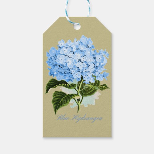 Blue Hydrangea Cadeaulabel (Voorkant)