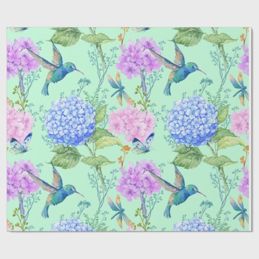 Blue Hydrangea Cadeaupapier (Vlak)