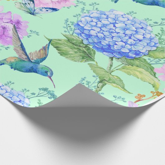 Blue Hydrangea Cadeaupapier (Hoek)