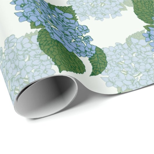 Blue Hydrangea Cadeaupapier (Rol Hoek)
