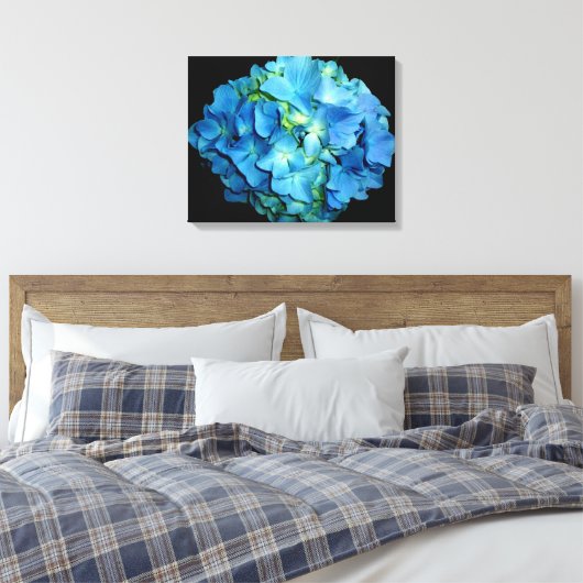 Blue Hydrangea Canvas Afdruk (Insitu (Slaapkamer))