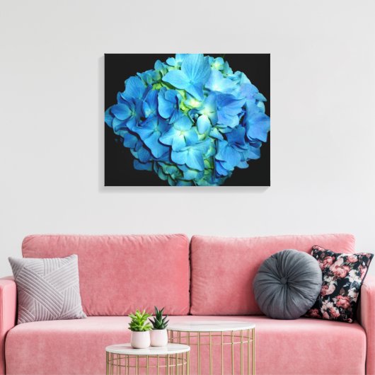 Blue Hydrangea Canvas Afdruk (Insitu (Woonkamer))
