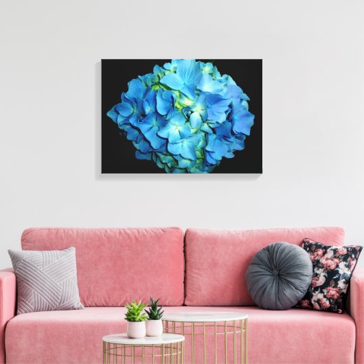 Blue Hydrangea Canvas Afdruk (Insitu (Woonkamer))