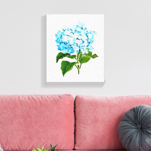Blue Hydrangea Canvas Afdruk (Insitu (Woonkamer))