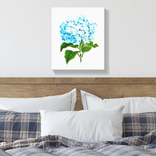 Blue Hydrangea Canvas Afdruk (Insitu (Slaapkamer))