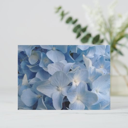 Blue Hydrangea Card Bedankt Stimulans Liefde (Staand voorkant)
