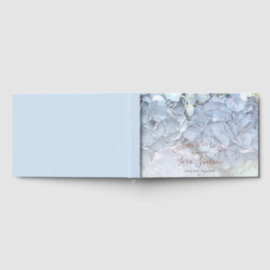 Blue Hydrangea Celebration of Life Memorial Gastenboek (Volledig)