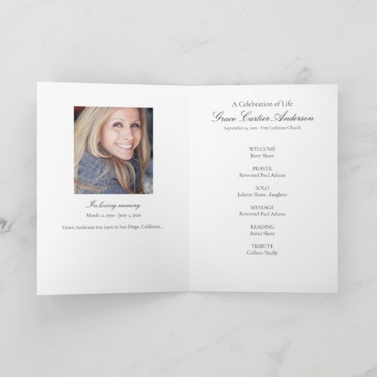 Blue Hydrangea Celebration of Life Programme Programma (Binnen)