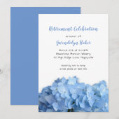 Blue Hydrangea Celebration Retirement Birthday Kaart (Voorkant / Achterkant)