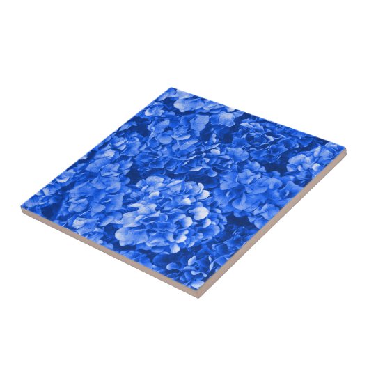 Blue Hydrangea Ceramic Tile Tegeltje (Zijkant)