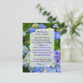 Blue Hydrangea Christelijk Hartelijk dank Briefkaa Briefkaart (Staand voorkant)