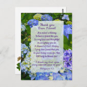 Blue Hydrangea Christelijk Hartelijk dank Briefkaa Briefkaart (Voorkant / Achterkant)
