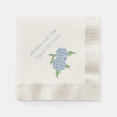 Blue Hydrangea Classic Bruiloft Vrijgezellenfeest Servet (Voorkant)