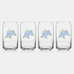 Blue Hydrangea Classic Coastal Vrijgezellenfeest Blikvorm Glas