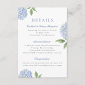 Blue Hydrangea Classic Details, Klein Informatiekaartje (Voorkant)