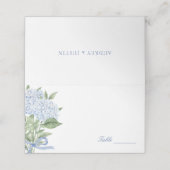 Blue Hydrangea Classic Wedding Plaatskaartje (Buitenkant ongevouwen)