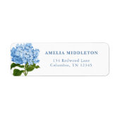 Blue Hydrangea Classic Wedding Return Address Etiket (Voorkant)