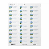 Blue Hydrangea Classic Wedding Return Address Etiket (Full Sheet)
