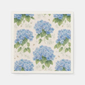 Blue Hydrangea Cocktail Napkins | Elegant Coastal Servet (Voorkant)