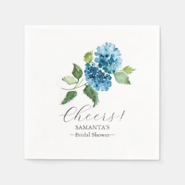 Blue Hydrangea Cocktail Napkins Servet