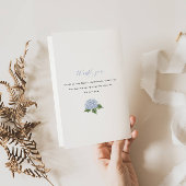 Blue Hydrangea Crest Paper Boekje Trouwprogramma Flyer