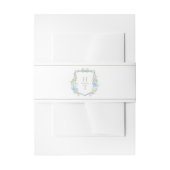 Blue Hydrangea Crest Wedding Monogram Uitnodigingen Wikkel (Voorkant Voorbeeld)