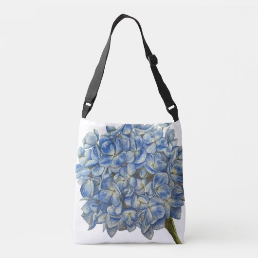 Blue Hydrangea Crossbody Tas (Achterkant)
