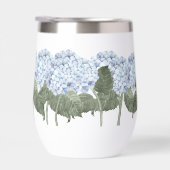 Blue Hydrangea Custom Naam Geïsoleerde Wijntrommel (Rechts)