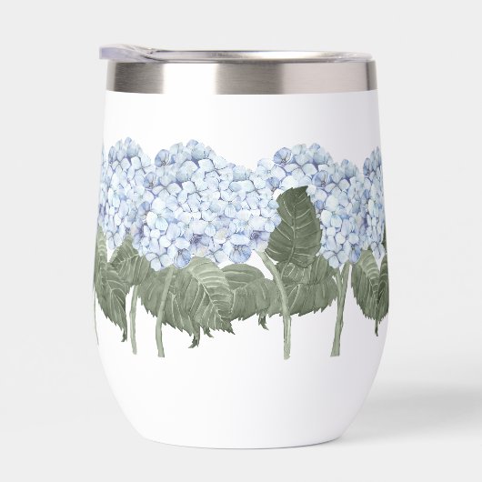 Blue Hydrangea Custom Naam Geïsoleerde Wijntrommel (Rechts)