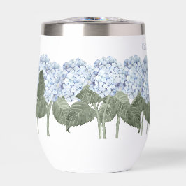 Blue Hydrangea Custom Naam Geïsoleerde Wijntrommel
