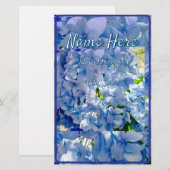 Blue Hydrangea Custom Name Address Briefpapier (Voorkant / Achterkant)
