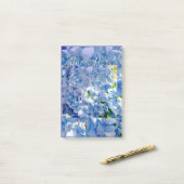 Blue Hydrangea Custom Name Address Post-it® Notes (Op bureau)