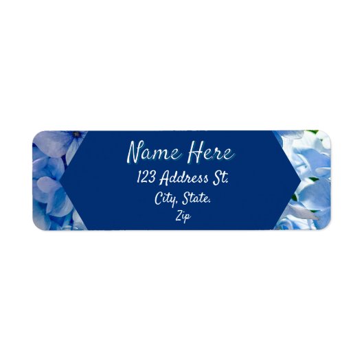 Blue Hydrangea Custom Name Etiket (Voorkant)