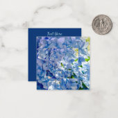 Blue Hydrangea Custom Name Notitiekaartje (Voorkant / Achterkant in situ)
