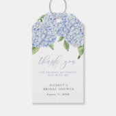 Blue Hydrangea Dank u Gepersonaliseerd Vrijgezelle Cadeaulabel (Voorkant)