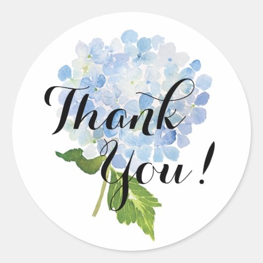 Blue Hydrangea Dank u Stickers (Voorkant)